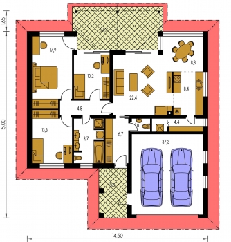 Floor plan of ground floor - BUNGALOW 109